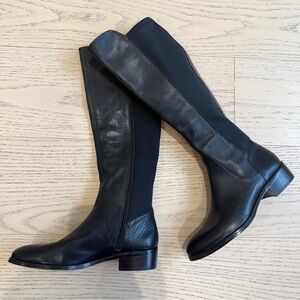 Donald J Pliner Boots, NEW, Leather Riding Boot, Black, US 6.5